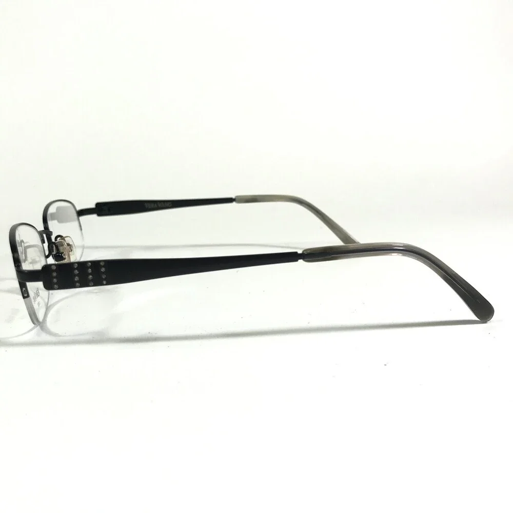 Vera Wang Luxe Eyeglasses Frames Exuberance BK Black Round Half Rim 51-18-138